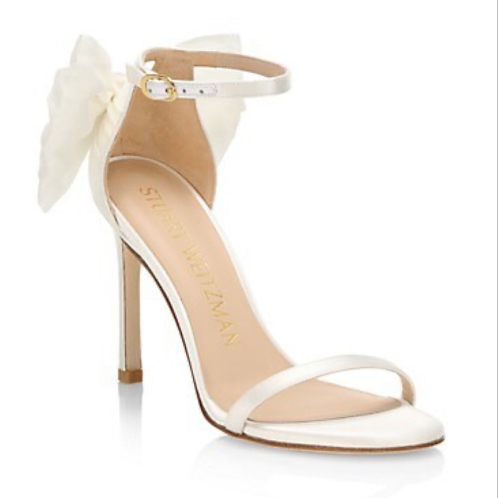Stuart Weitzman Nudistsong Mesh Bow Heels